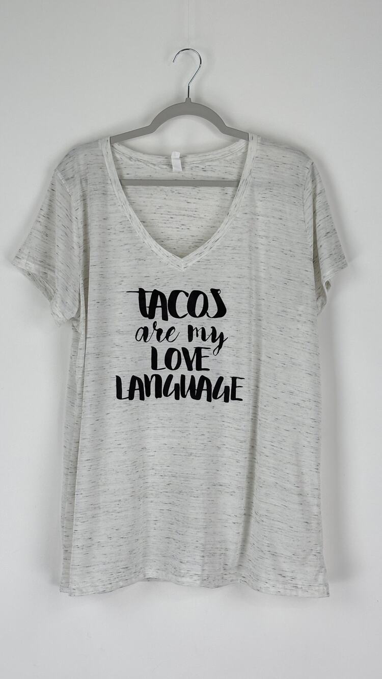 Tacos Are My Love Language V Neck Short Sleeve T Shirt Tee Womens Plus Size 2X